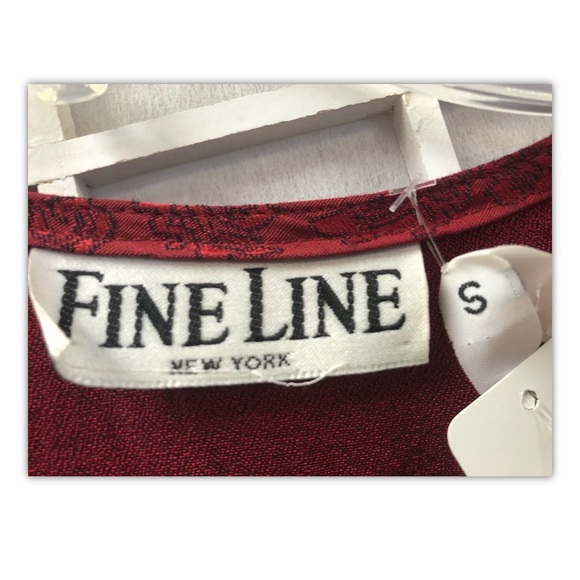 Fine Line, blouse, red, accent floral, size S.: - Picture 9 of 9